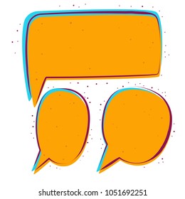 set cartoon letter text bubble talk speech in square and round shape template