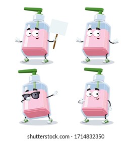 Zeichensatz aus Cartoon-Flasche Flasche Flaschenzeichen Maskottchen auf weißem Hintergrund