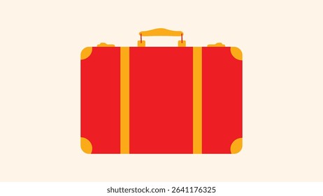 Set cartoon luggage, travel bags, suitcases for travel. Packing for vacation, beach. vacation concept. Vector doodle groovy drawing in retro style