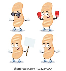 set of cartoon medical plaster bandage mascot on white background