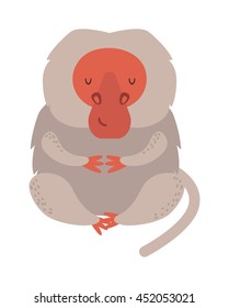 Set of cartoon monkeys vector illustration