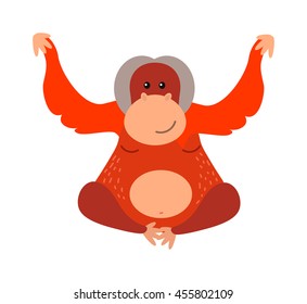 Set of cartoon monkeys vector illustration
