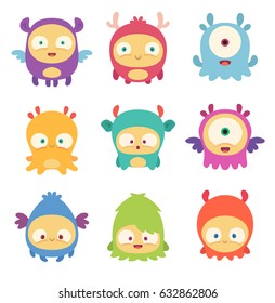 Set of cartoon monsters