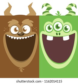 set of cartoon monsters for Halloween. Package design