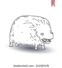 set of cartoon monsters. vector illustration