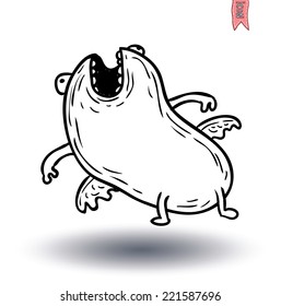 set of cartoon monsters. vector illustration