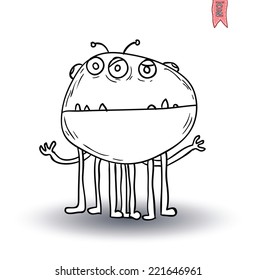  set of cartoon monsters. vector illustration