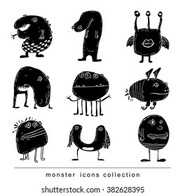  set of cartoon monsters. vector illustration