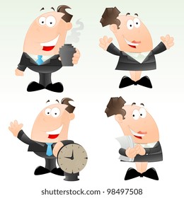 Set of Cartoon Office Worker
