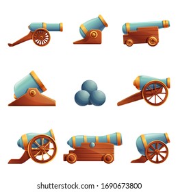 Conjunto de dibujos animados antiguos, ilustración vectorial