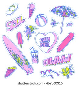 A set cartoon patch collection. Ready for tattoo stickers