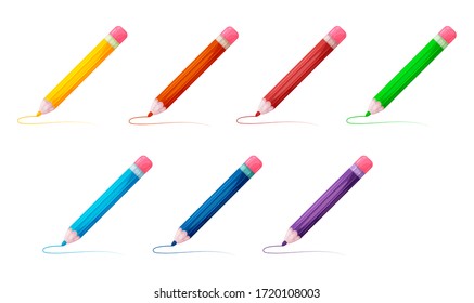 Conjunto de lápices de dibujos animados