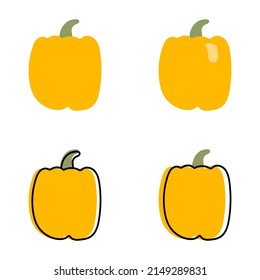 Set of cartoon peppers. Vector illustrations isolated on white background.