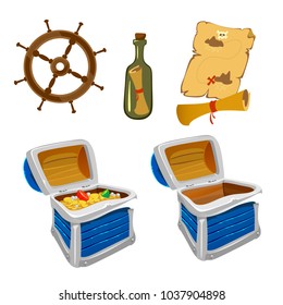 Set of cartoon pirate attributes