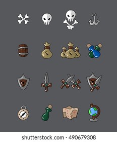 Set of cartoon pirate vectors