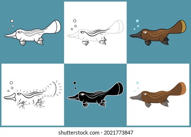 Zeichensatz PLATYPUS in 6 Stilen, Vektorgrafik