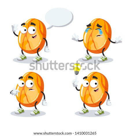 set of cartoon polished gemstone succinite amber character mascot on white background