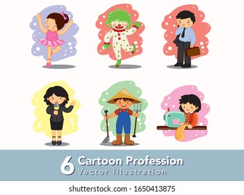 Conjunto De Profesiones De Caricaturas Ilustración De Vectores