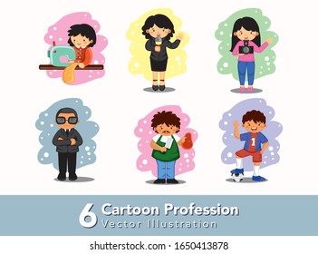 Conjunto De Profesiones De Caricaturas Ilustración De Vectores