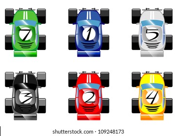 set of cartoon racing cars.vector 2