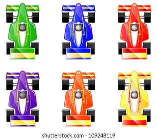 set of cartoon racing cars.vector illustration