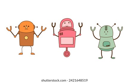 Conjunto de dibujos animados ilustraciones vectoriales