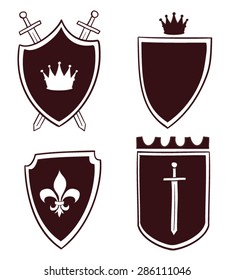 Set of cartoon shields