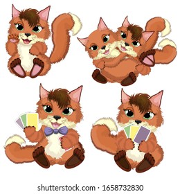 Un conjunto de zorros astutos de caricatura aislados en un fondo blanco.Ilustración vectorial de caricatura.zorro Cutest 