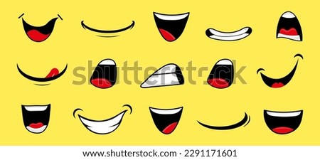 Set of cartoon smile emoticons in a flat design