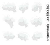 Set of cartoon smoke fog vector illustration