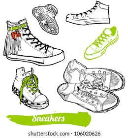 Set of cartoon sneaker