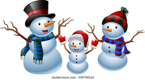 Set of cartoon snowman 