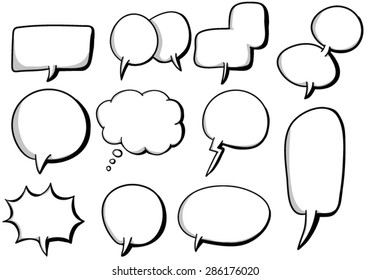 Set of cartoon speech bubbles