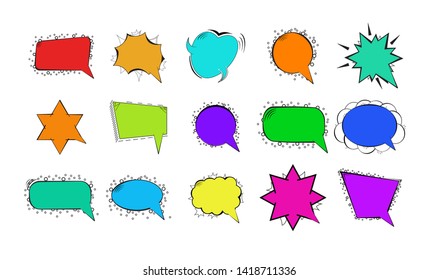 Set of cartoon speech bubbles on White background. Vector Illustration. EPS10
