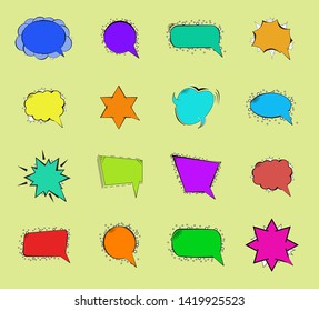 Set of cartoon speech bubbles on White background. Vector Illustration. EPS10