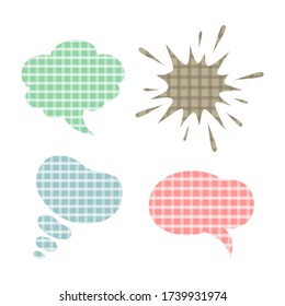 Set of cartoon speech bubbles on the white background. Vector illustration.