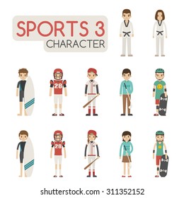 Set of cartoon sport characters , eps10 vector format