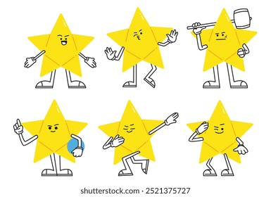 Um conjunto de desenho animado estrela ilustração