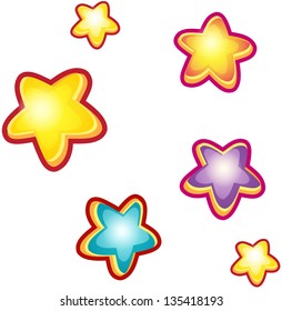 Set of cartoon stars.