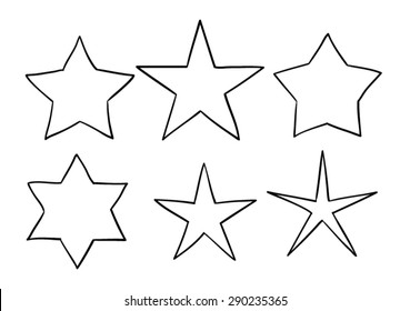 Set of cartoon stars