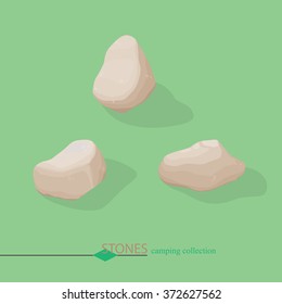 Set cartoon stones. Isometric color vector illustration