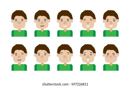 Set of cartoon style emotions.