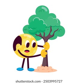 Set of Cartoon Style Sustainability Stickers

