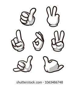 set of cartoon style vector hands