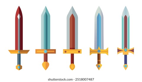 Un conjunto de espada de dibujos animados