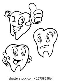 set of cartoon teeth