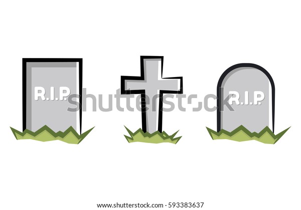 Set Cartoon Tombstones Vector Illustration Stock Vector (Royalty Free ...