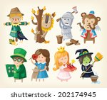 Set of cartoon toy personages from fairy tales