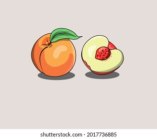 A set of cartoon type Peach illustration.
