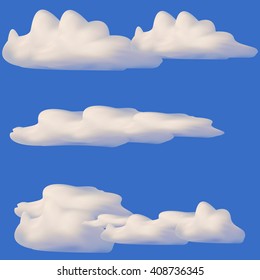 Set of cartoon vector clouds.